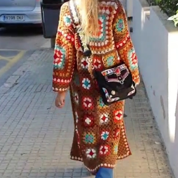 Granny square, Bohemian vintage cardigan - Picture 2 of 6